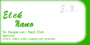 elek mano business card